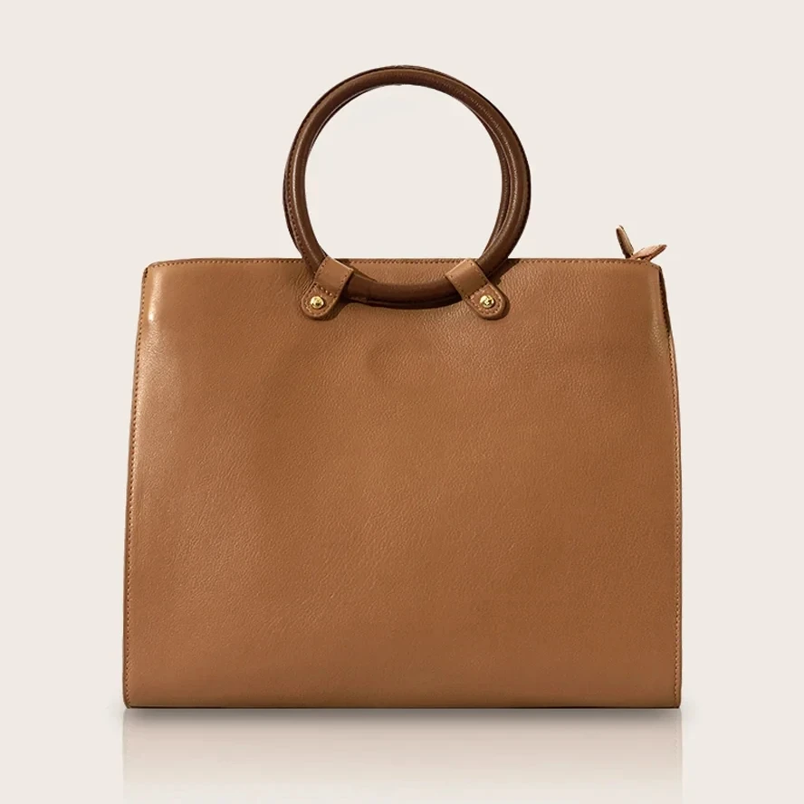 Genuine Leather Women's Handbag Tote Bag For Ladies Premium Quality Tan Fashion Bag Customized