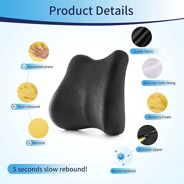 Lumbar Support Pillow Improve Posture While Sitting Memory Foam And