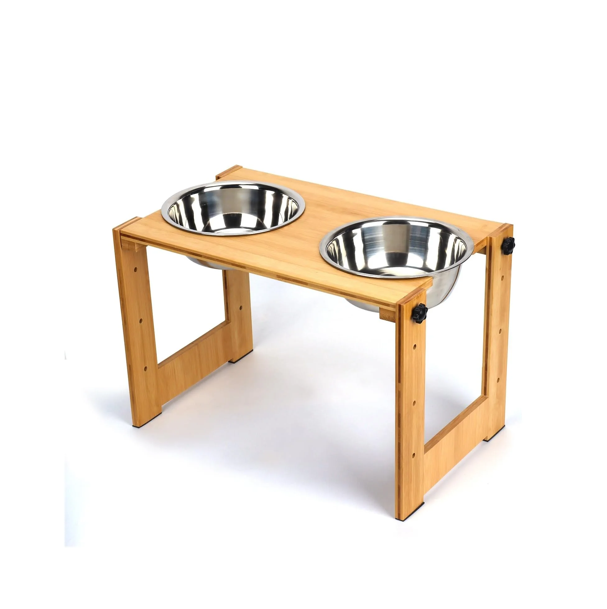 Elevated Dog Bowls,4 Height Adjustable Raised Feeding Station With 2 Stainless Steel Food Bowls