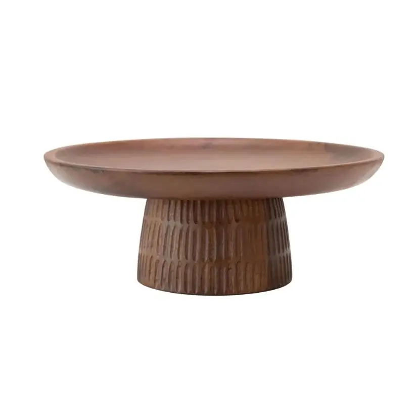 Hot Sale Acacia Wooden Cake Display Pedestal Serving Cup Cake Stand