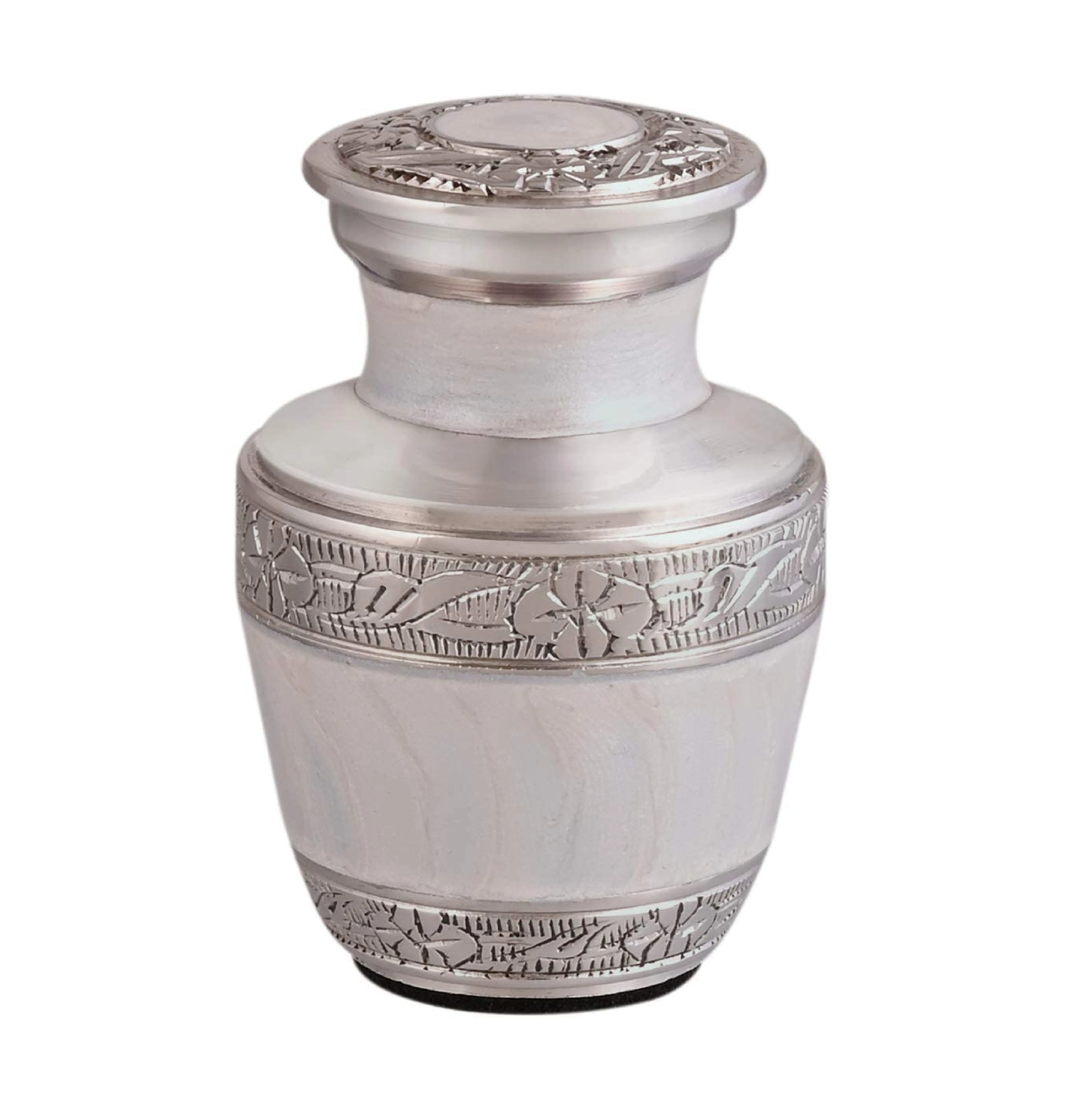 White Enamel With Engraving Band Brass Keepsake Cremation Urns ...