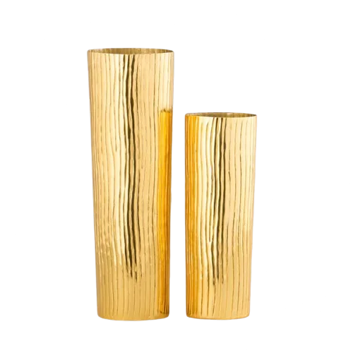 Hammered Design Gold Plating Home Decor Flower Vase Gold Luxury Indoor ...