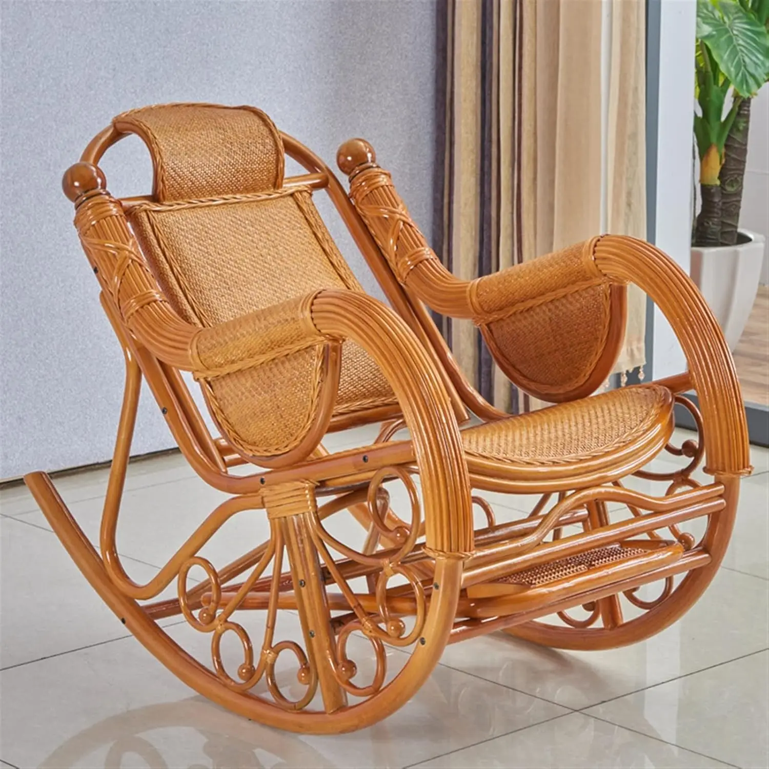 Contemporary Rattan Rocking Chair Best Modern Luxury Rattan Weave Rocking Chair for Courtyard & Park Use ...