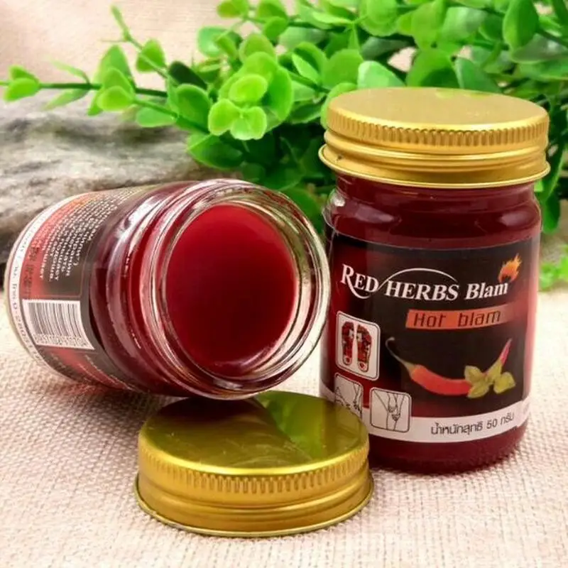 Red Colour Herbs Balm Massage Balm For Pain And Swell Relief Hot Balm ...