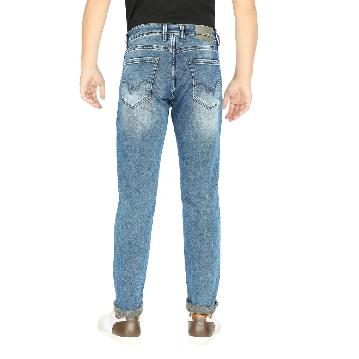 Oem Custom New Fashion Mens Biker Jeans Slim Fit Stretch Denim Pants