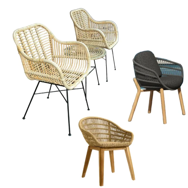 Hot Sale Rattan Chairs Stackable Wicker Garden Furniture Natural Rattan