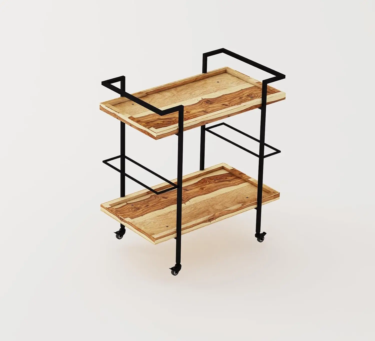 Solid Wood Fancy Serving Trolley Bar Cart For Home Catering Hotel