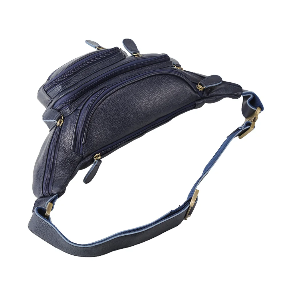Custom Leather Large Fanny Pack Crossbody Sling Backpack Waterproof Hip Belt Bag Waist Bag By