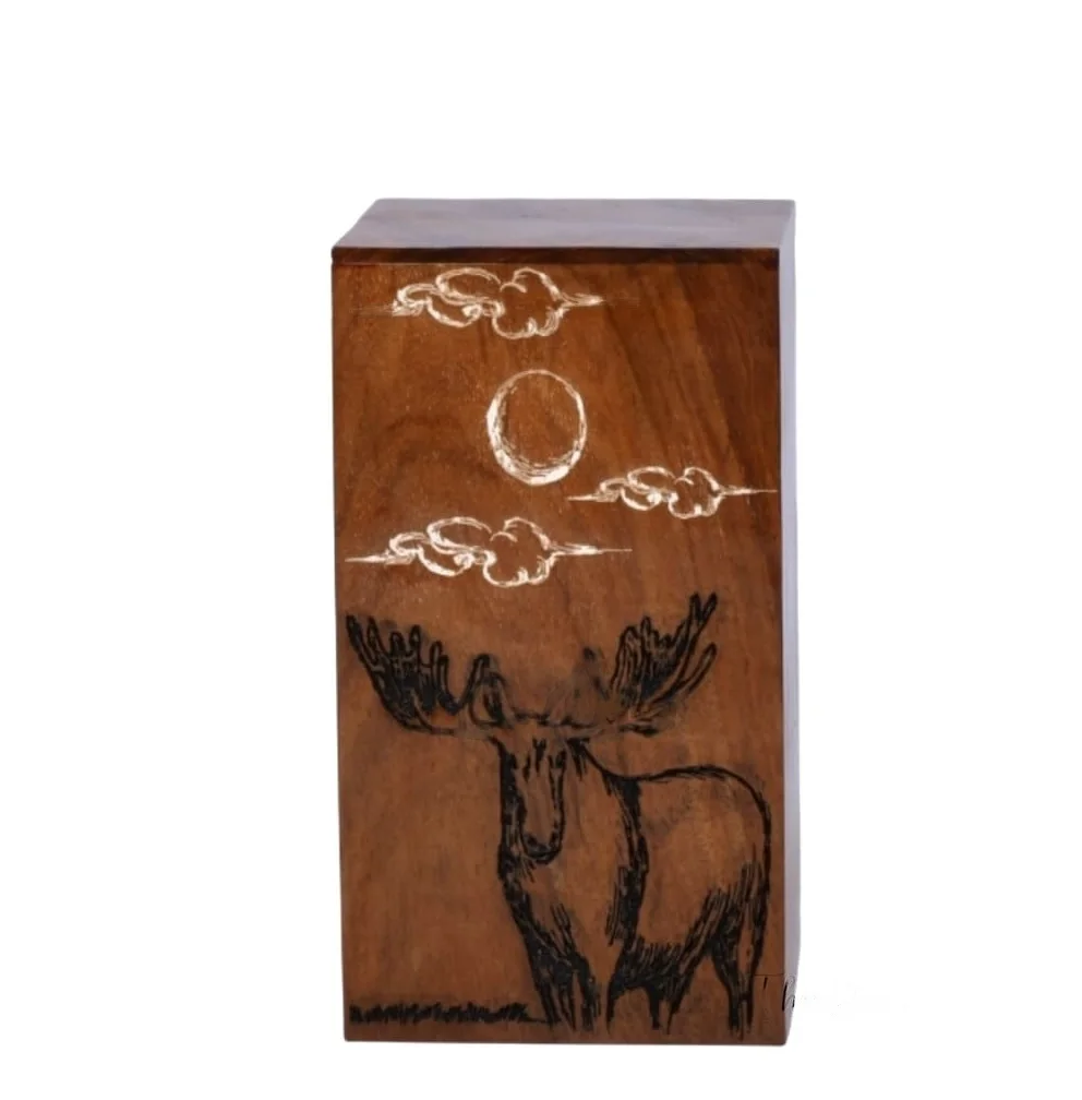 Rosewood Urn For Human Deer Personalized Cremation For Ashes ...