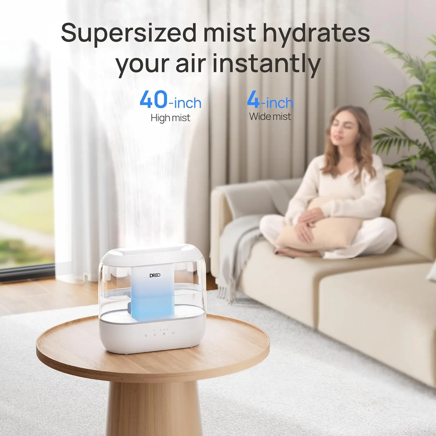Humidifiers For Bedroom,Top Fill 4l Supersized Cool Mist Humidifier