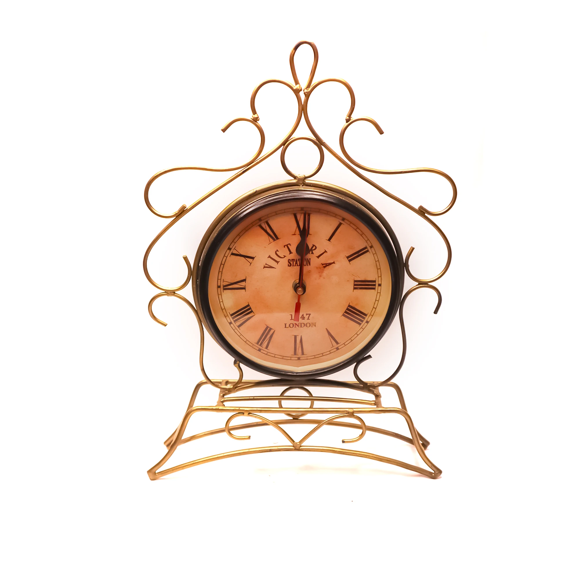 Antique Vintage Rustic Desk Table Clock 1747 London Decor Clock Decorative 3d Christmas Space