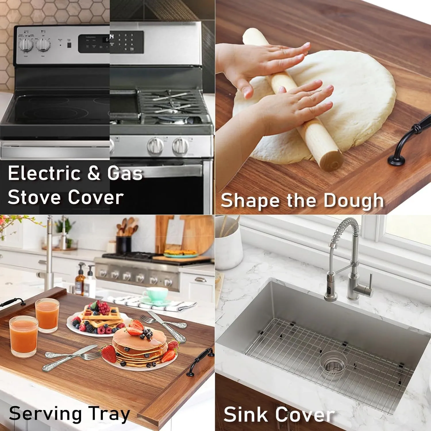 Creative Solid Wood Kitchen Countertop Cover Board Sink Stove Cover ...
