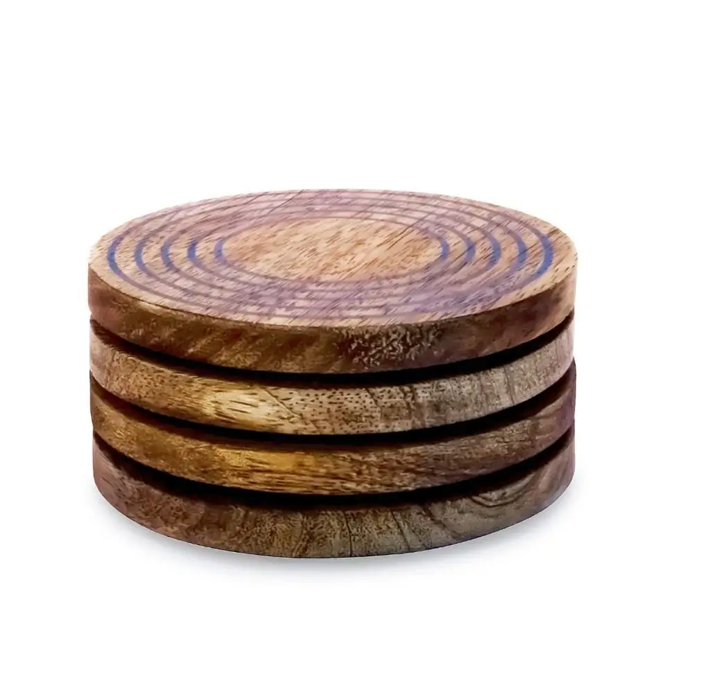 Wholesale Custom Factory Acacia Wood Coaster Walnut Wooden Coaster