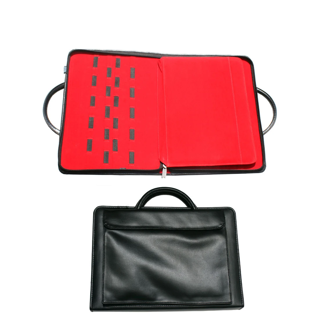 Genuine Leather 20 Beauty Shears Zipper Case Professional Scissors Salesman Travelling Leather