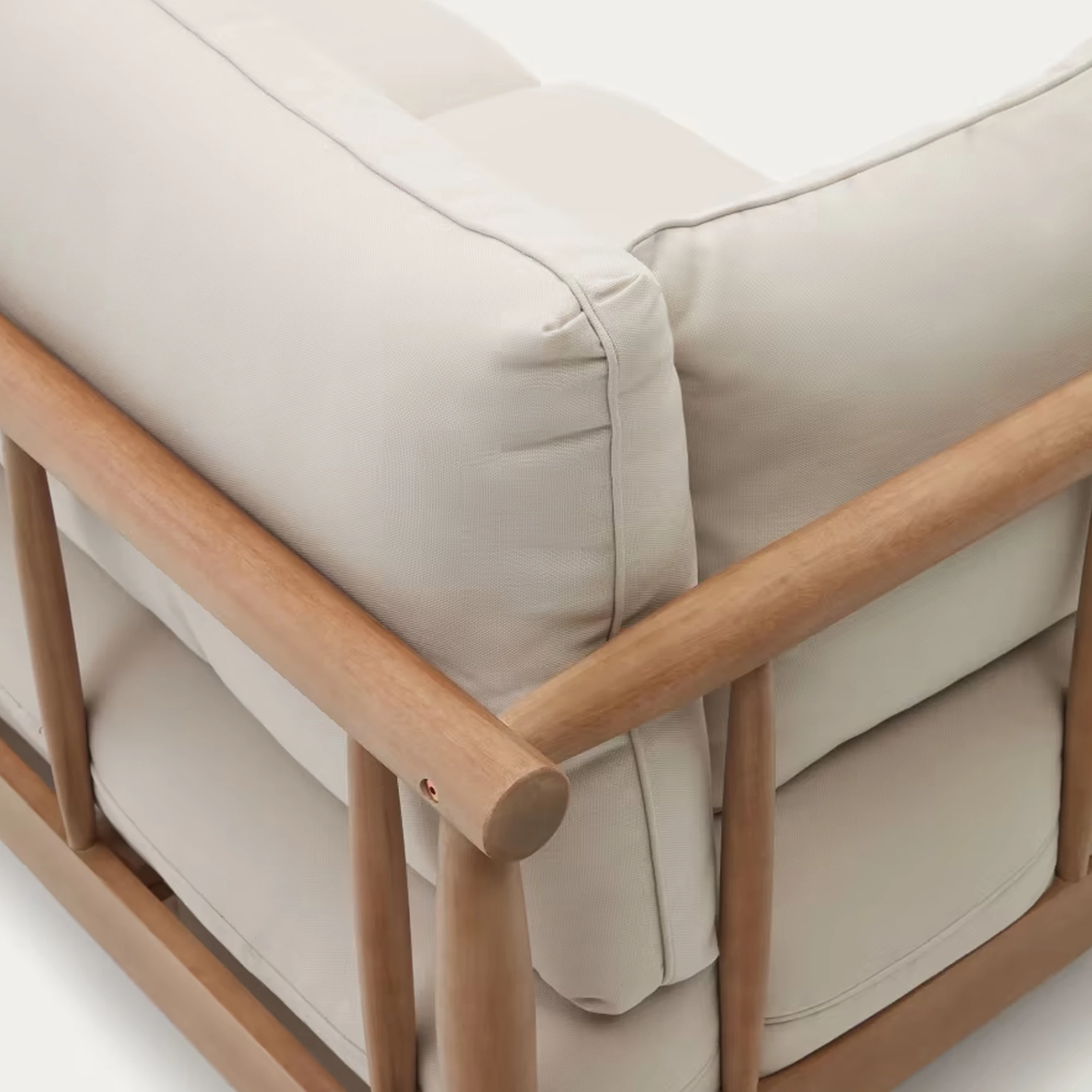 Outdoor Two Seater Sofa Natural Teak With Best White Cushion Otsuka Buy Two Sided Leather