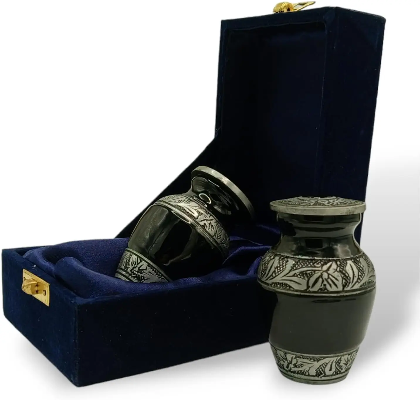 Small Urns Mini Cremation In Green & Black Funeral Urn For Pet Or Human