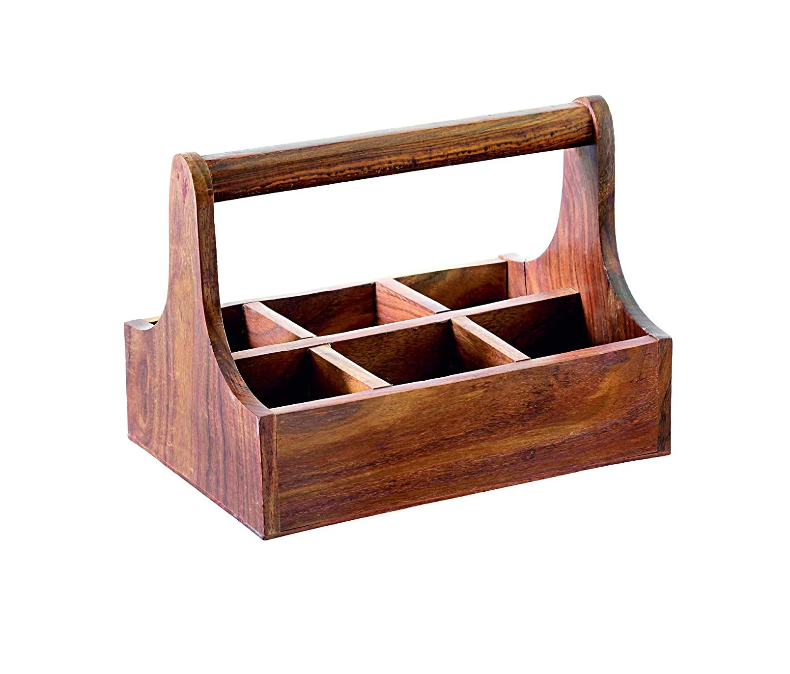 2022 Designer Mango Wood Caddy With Metal Handle Exporter Customized