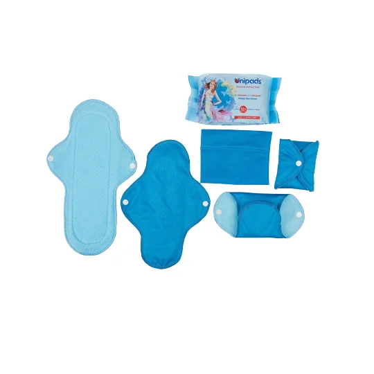 Buy Washable Reusable Cloth Sanitary Napkin Blue Pads Set With Highly