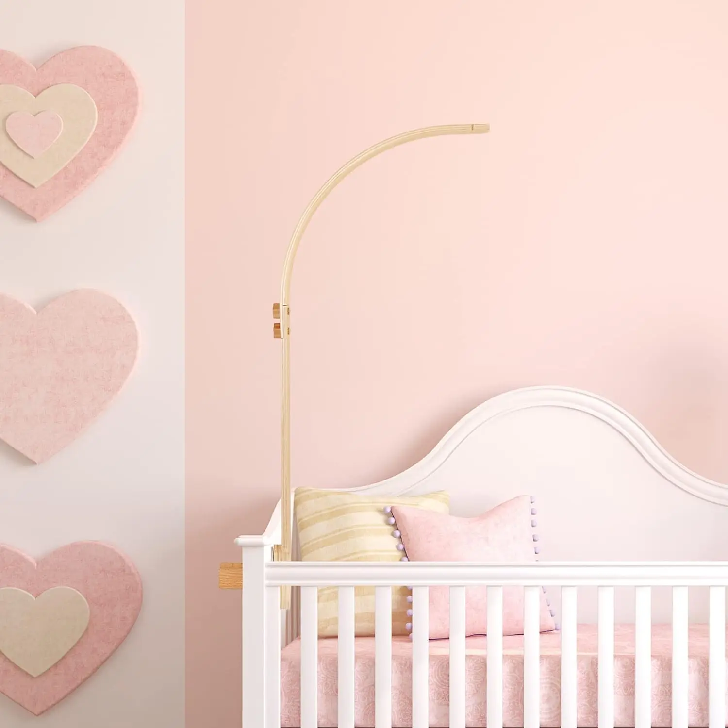 Baby Crib Mobile Arm Wooden For Crib Nursery Decor Hanger Mobile Holder
