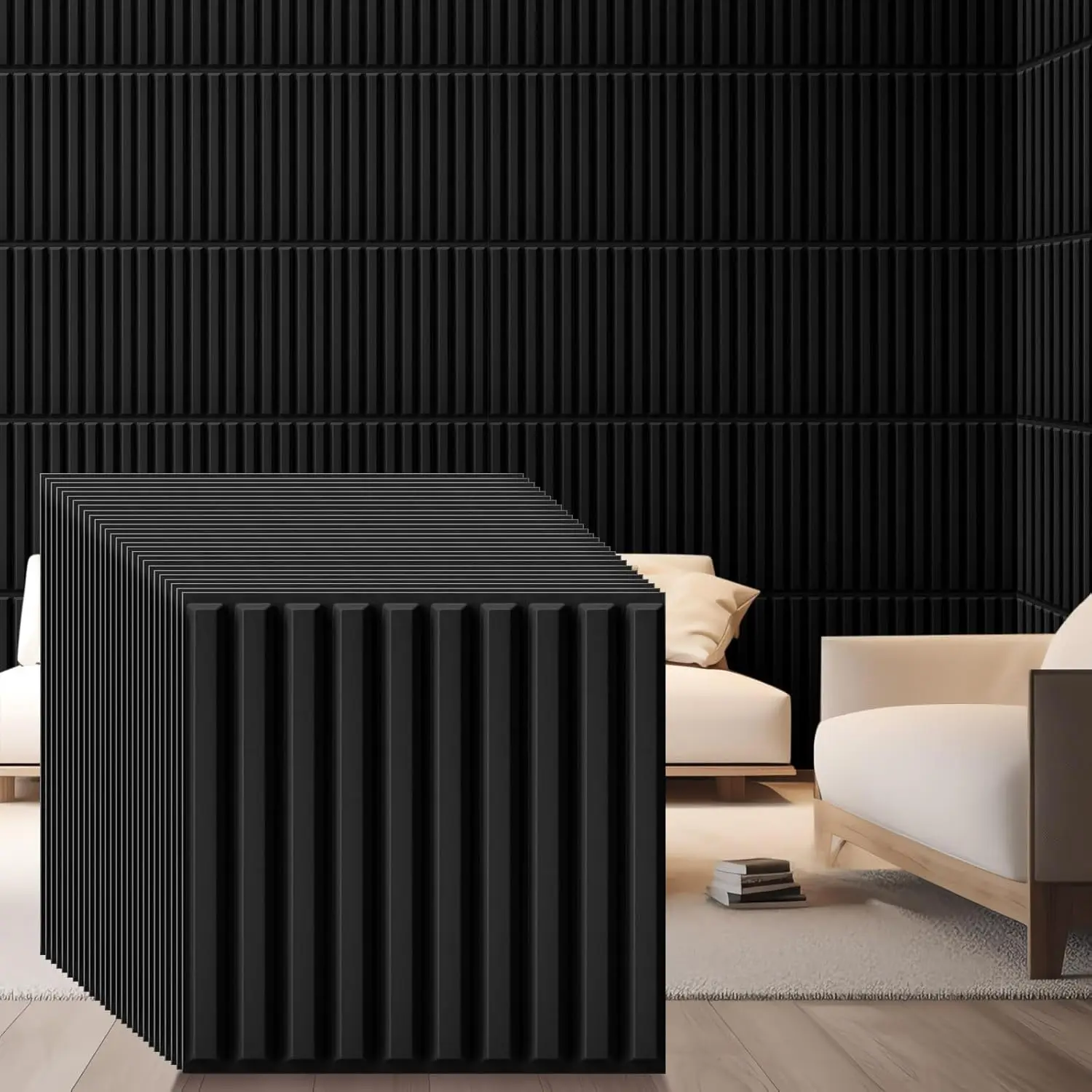 Nuanchu Fluted Panels Black