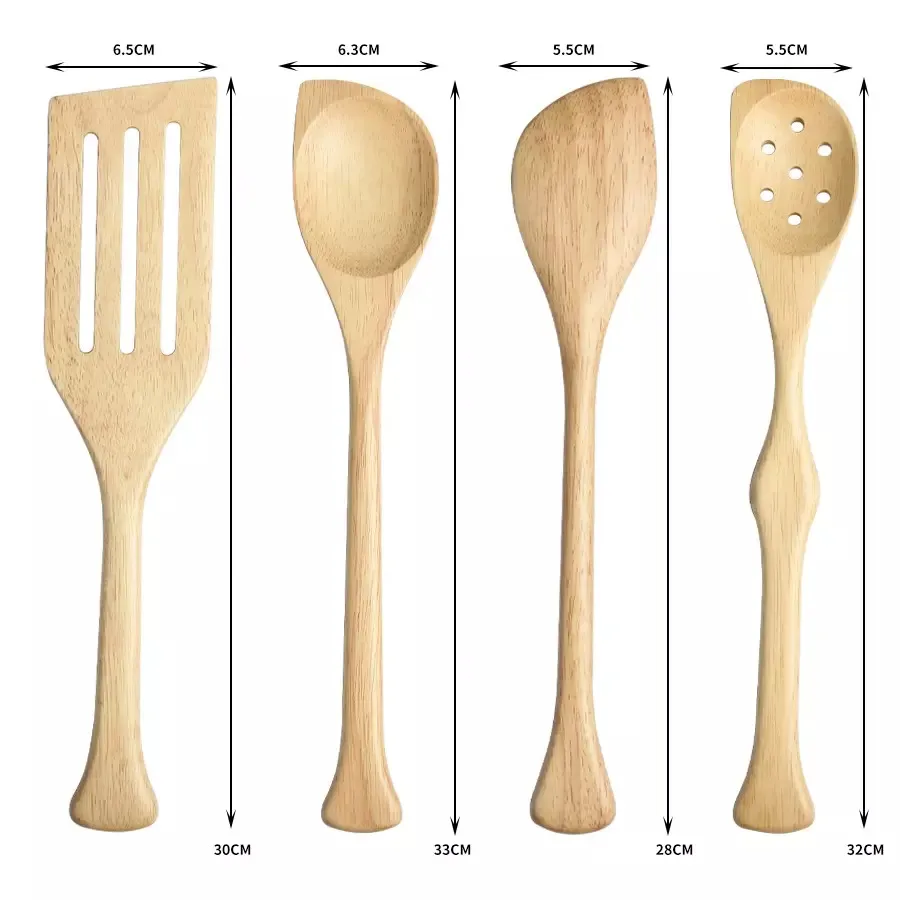 Handmade Wood Kitchen Utensil Set For Cooking Acacia Wood Cooking Spoon
