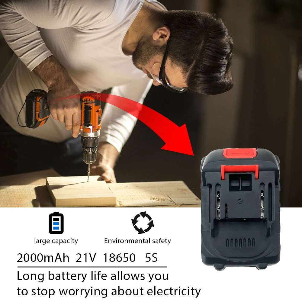 Factory Wholesale 5s1p 21v 2ah 2.5ah 3ah Power Tools Electric Drilling ...