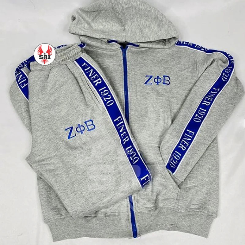 Zeta Phi Beta Sorority Embroidery Women Fleece Tracksuit | Zpb Sorority ...