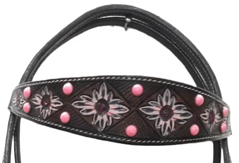 Hand Tooled Red/Black Western Spur Straps · Horse And Co