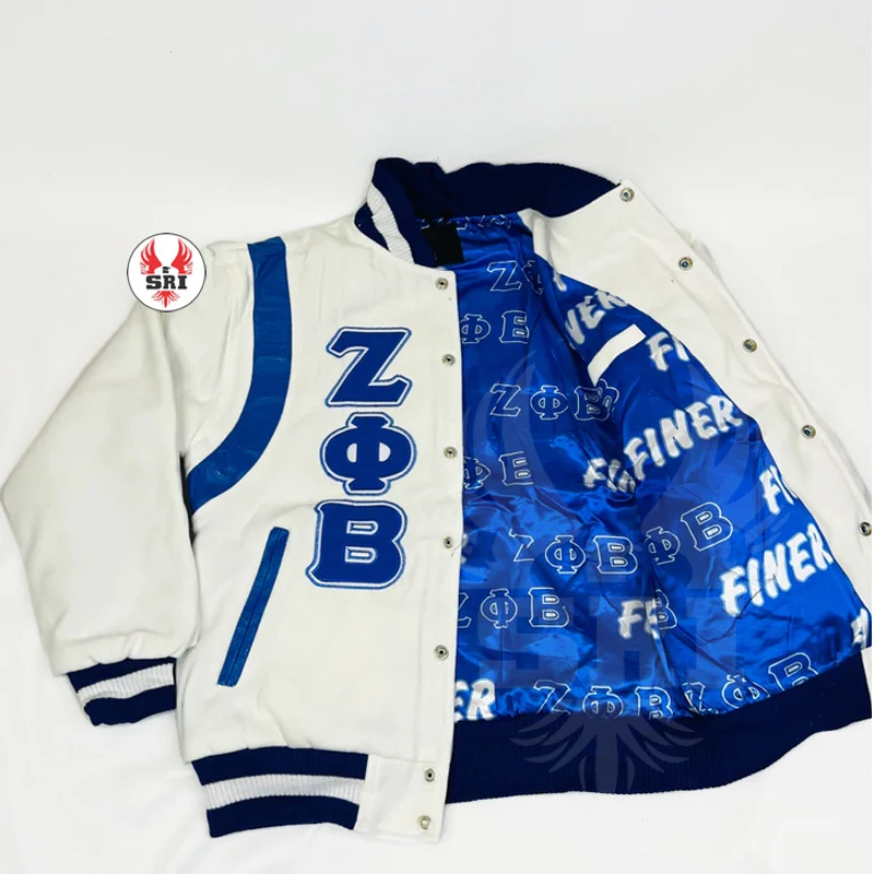 Zeta Phi Beta Sorority Embroidery Women Letterman Jacket | Zpb Sorority ...