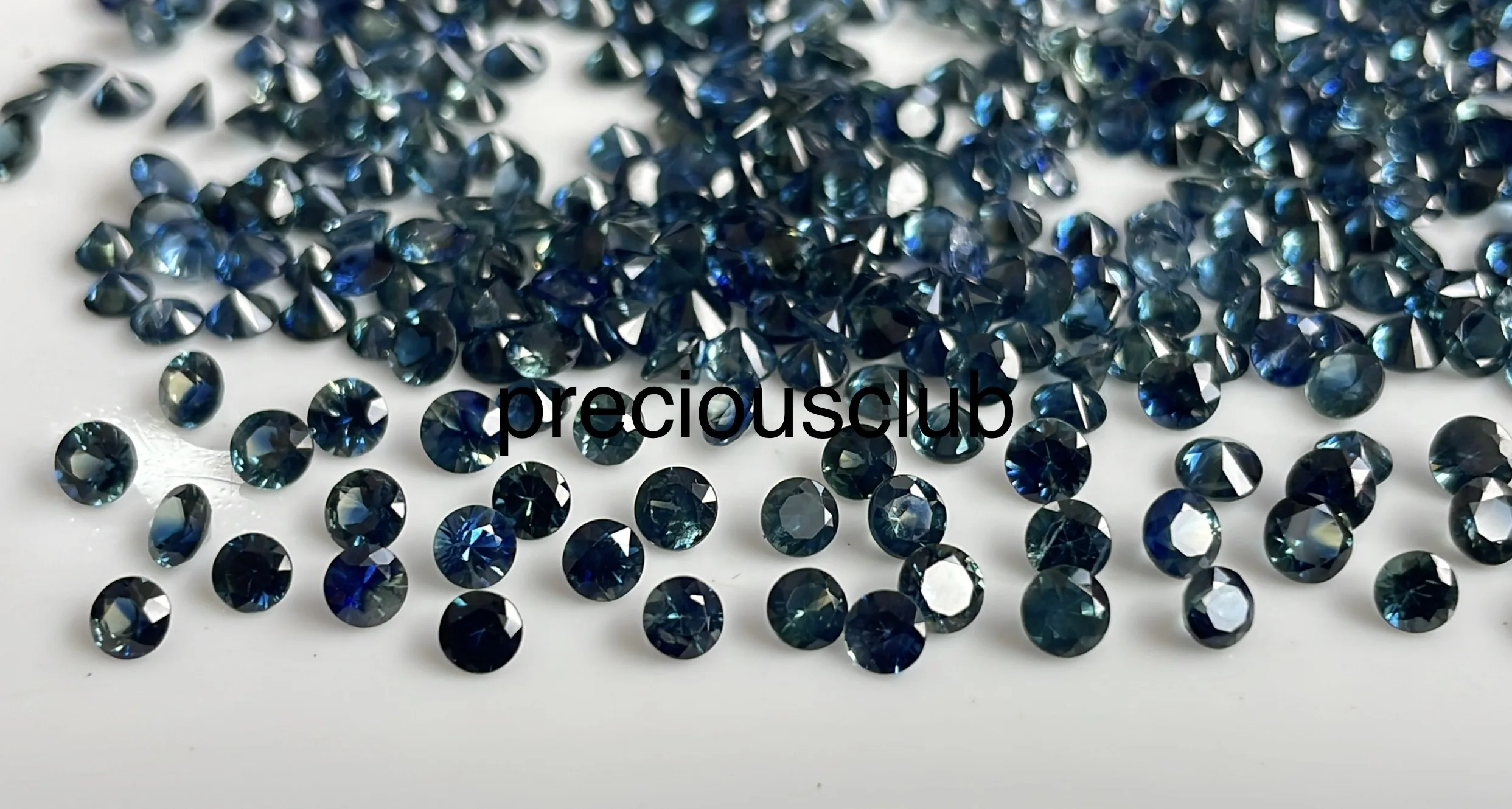 Natural Teal Sapphire 3.25mm To 4mm Top Quality Brilliant Round Faceted Australian Greenish