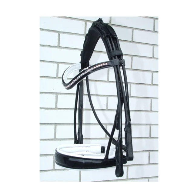 Horse Double Bridle Rhinestone Horse Double Bridle Leather Bridles With