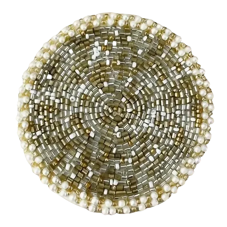 2022 Wholesale Glass Beaded Coaster Paisley Design Factory Wholesale