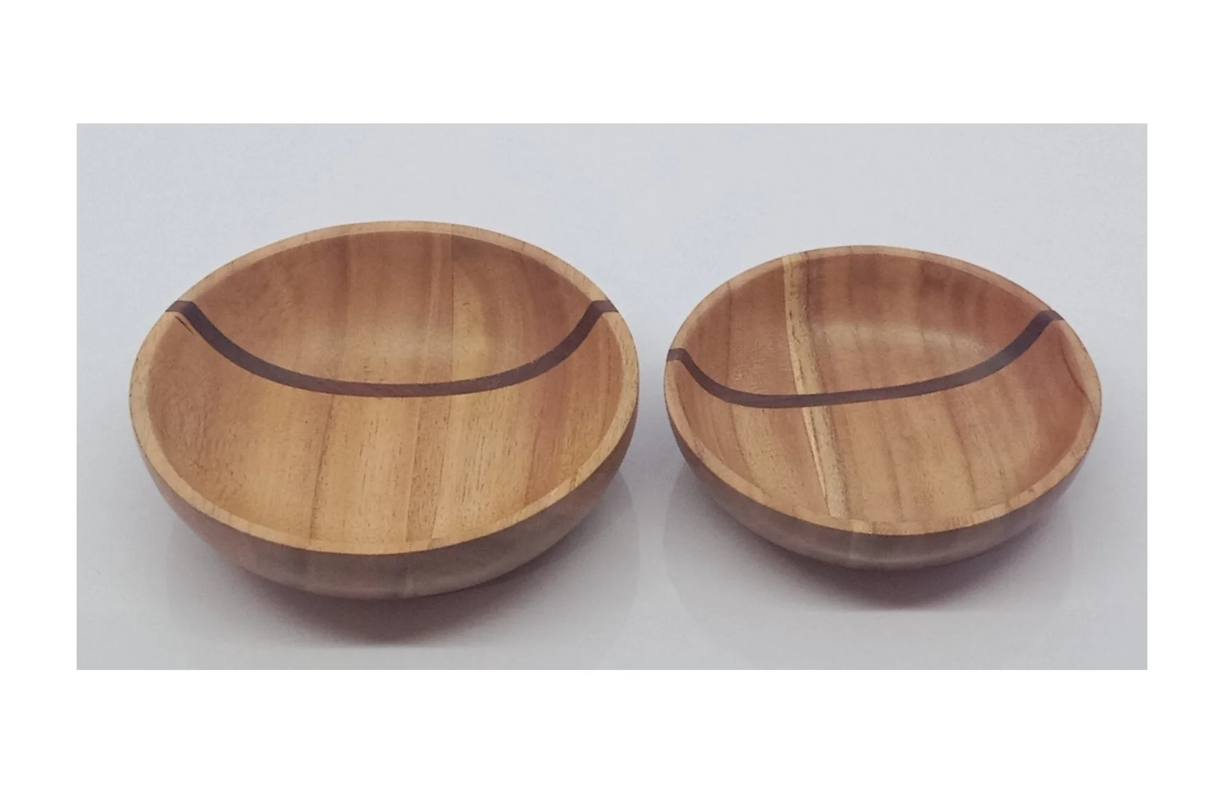 Acacia Wood Serving Bowls S/2 Dinner Ware Salad Server Natural Color