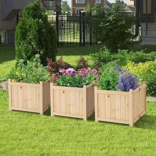 Outdoor Plant Pot Wooden Pots Wholesale Wood Rectangular Planter Box
