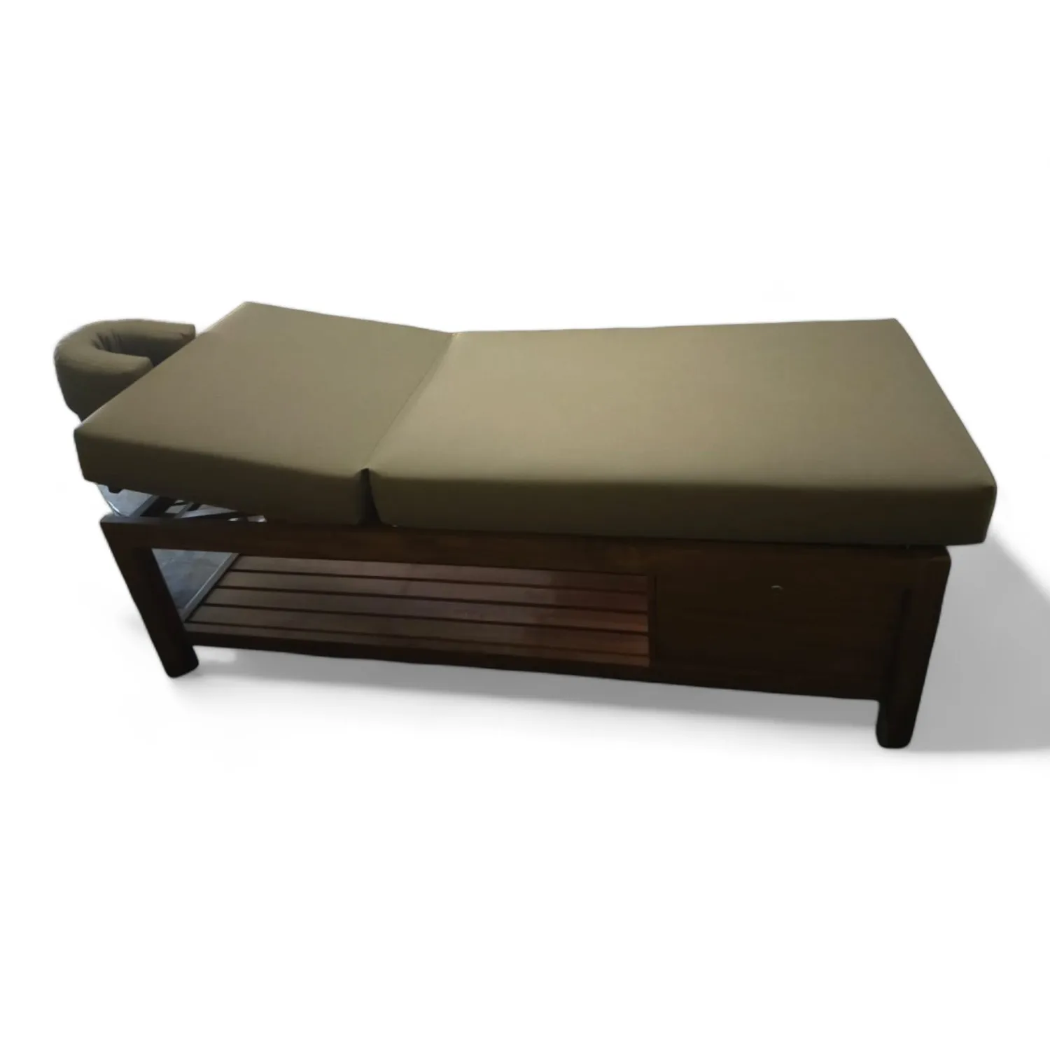 Teak Wood Massage Table Headrest For Bed With Shelves And Drawers Luxury Portable Message Tables