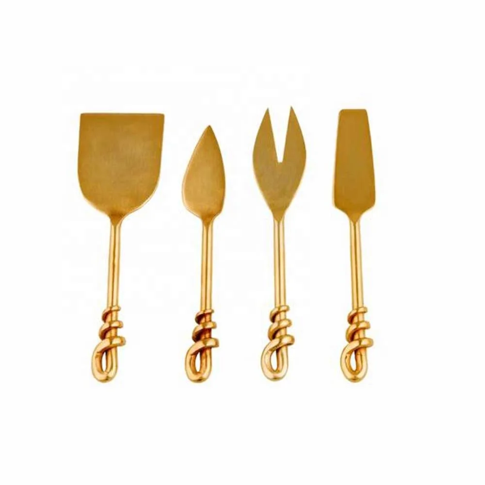 Silver Loop Handle Cheese Set Cheese Knife Set With Wood Handle Cheese