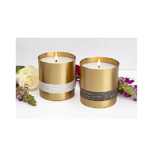 Candle Jar Iron Medium Style Candle Votive With Wax Lid Brass Wax Pot