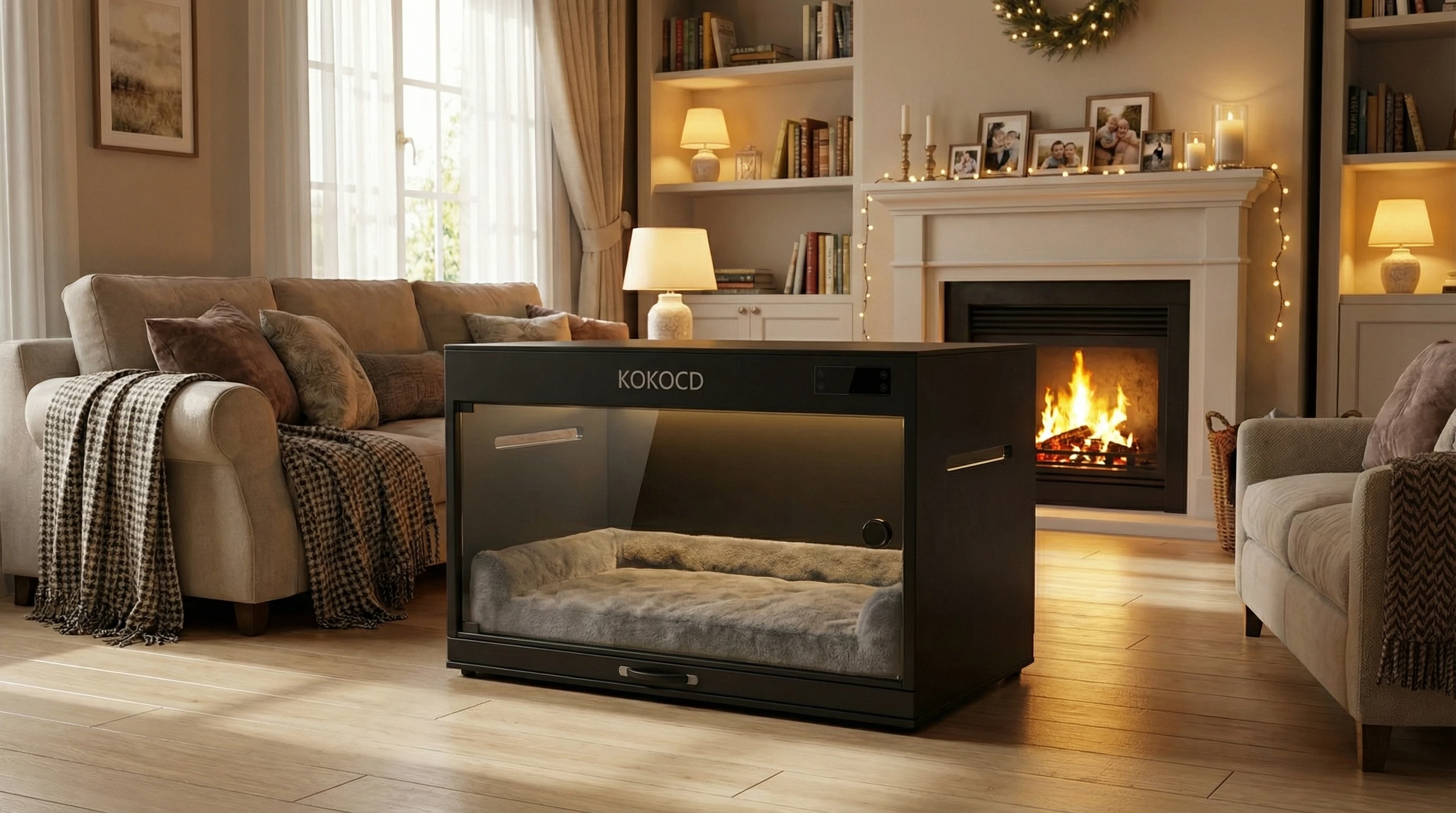 KOKOCD K01-B Pet Climate System in a warm family living room setting