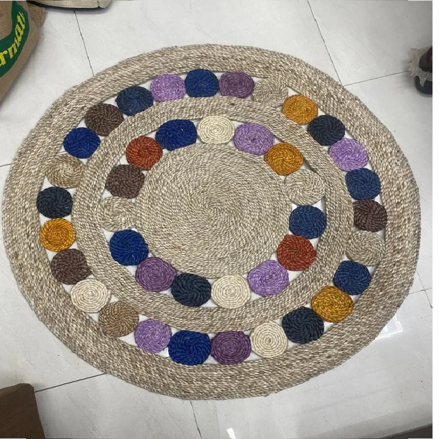 2022 Jute Round Mats Dining Table Placemats With Cotton Rope Mats & Pads100 Cotton Fabric