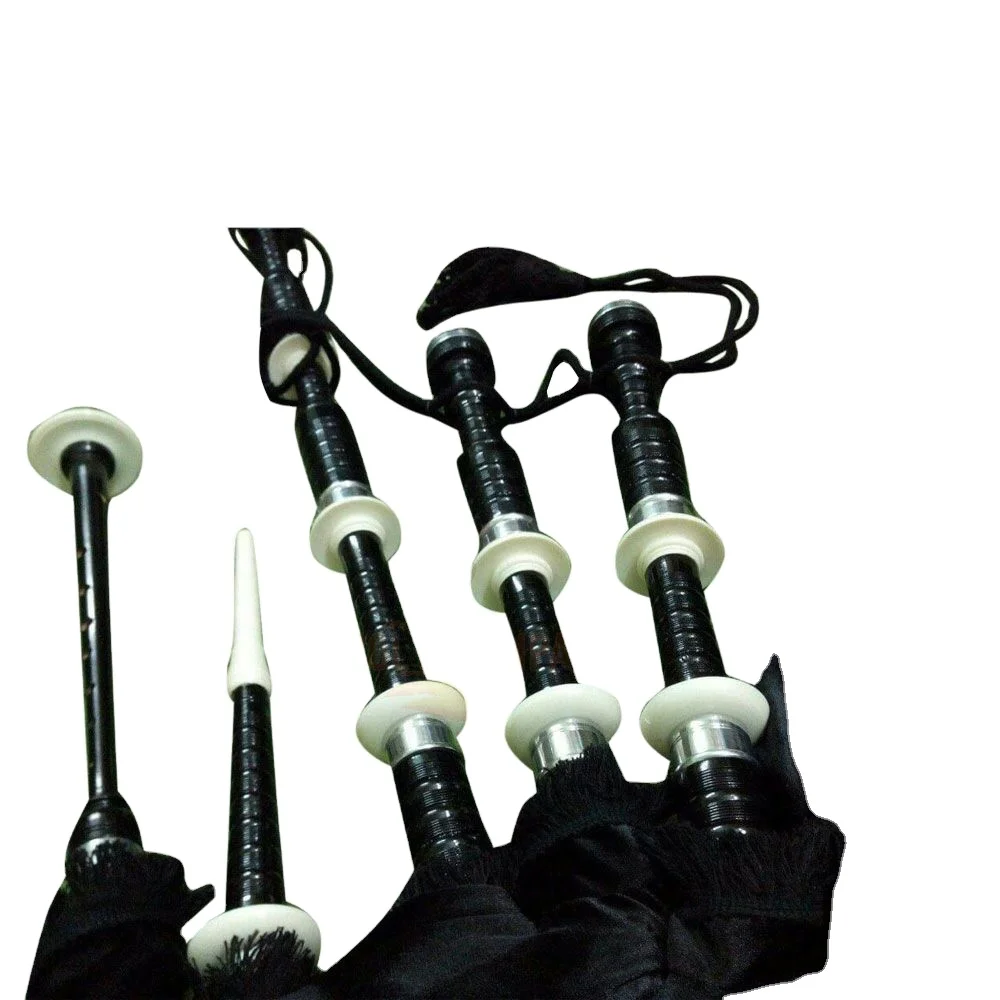 Great Highland Bagpipes Rosewood High Natural Brown Silver Mounts