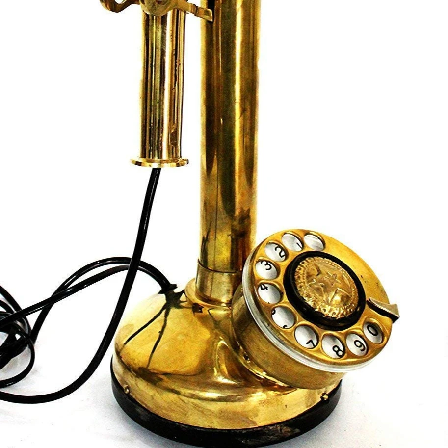 Vintage Collection Brass Landline Telephone Vc6 Dial Home And Office Telephone Functional