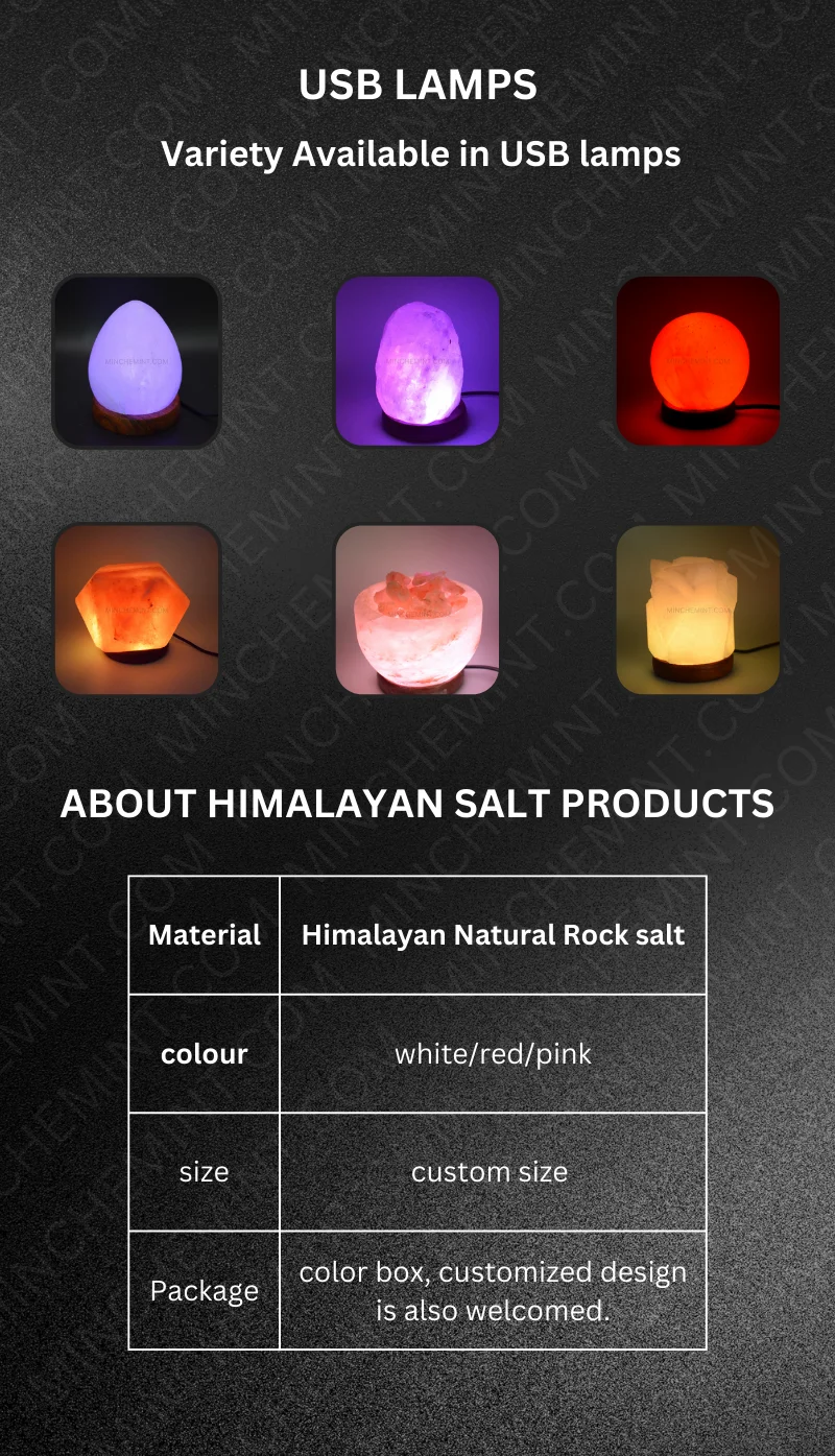 LED Crystal Salt Night Light Natural Himalayan Salt Lamp Air Purifier Mood Creat