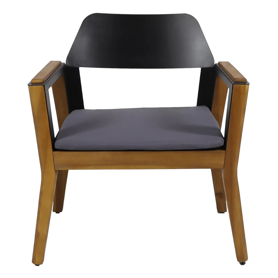 Outdoor Cozy Patio Garden Chair With Armrest And Seat Cushion Tapered