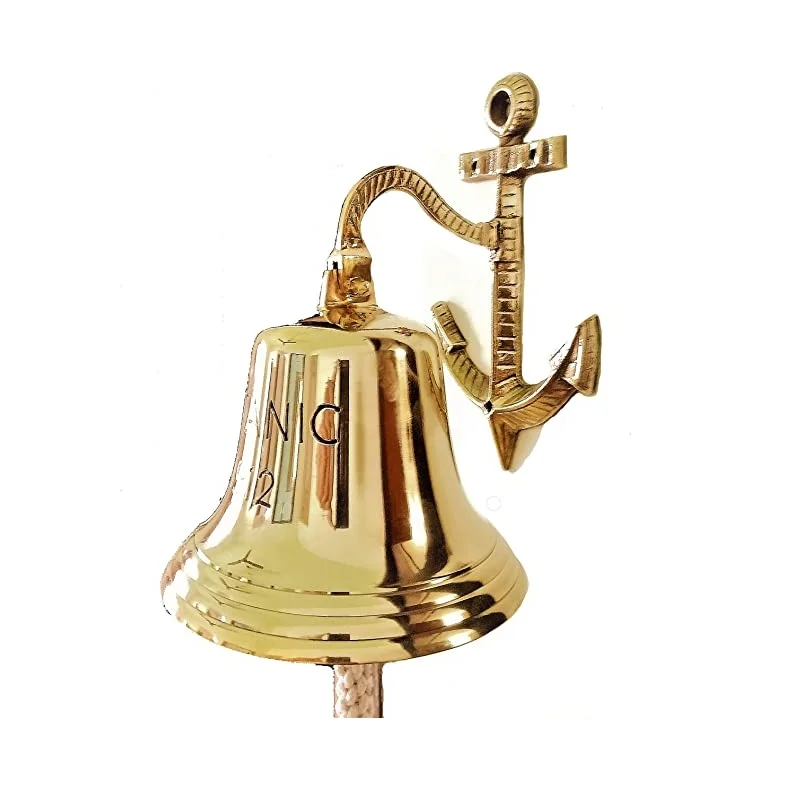 Personalized Bell Wall Maritime Bracket Ship Captain Brass Nautical Boat School,Dinner,Reception,Décor Home Mounted
