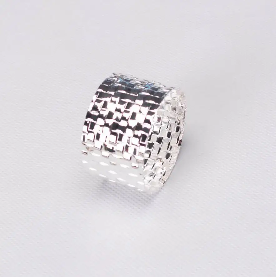 Silver Metal Hammered Napkin Ring Classic For Kitchen Restaurant Home