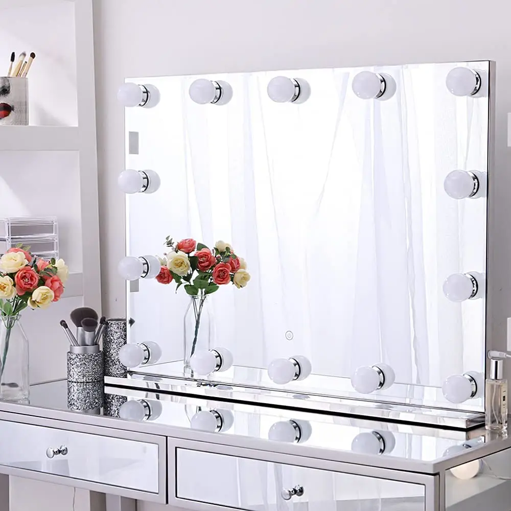 Hollywood Vanity Girl Makeup Mirror Bathroom Makeup Mirror With Led