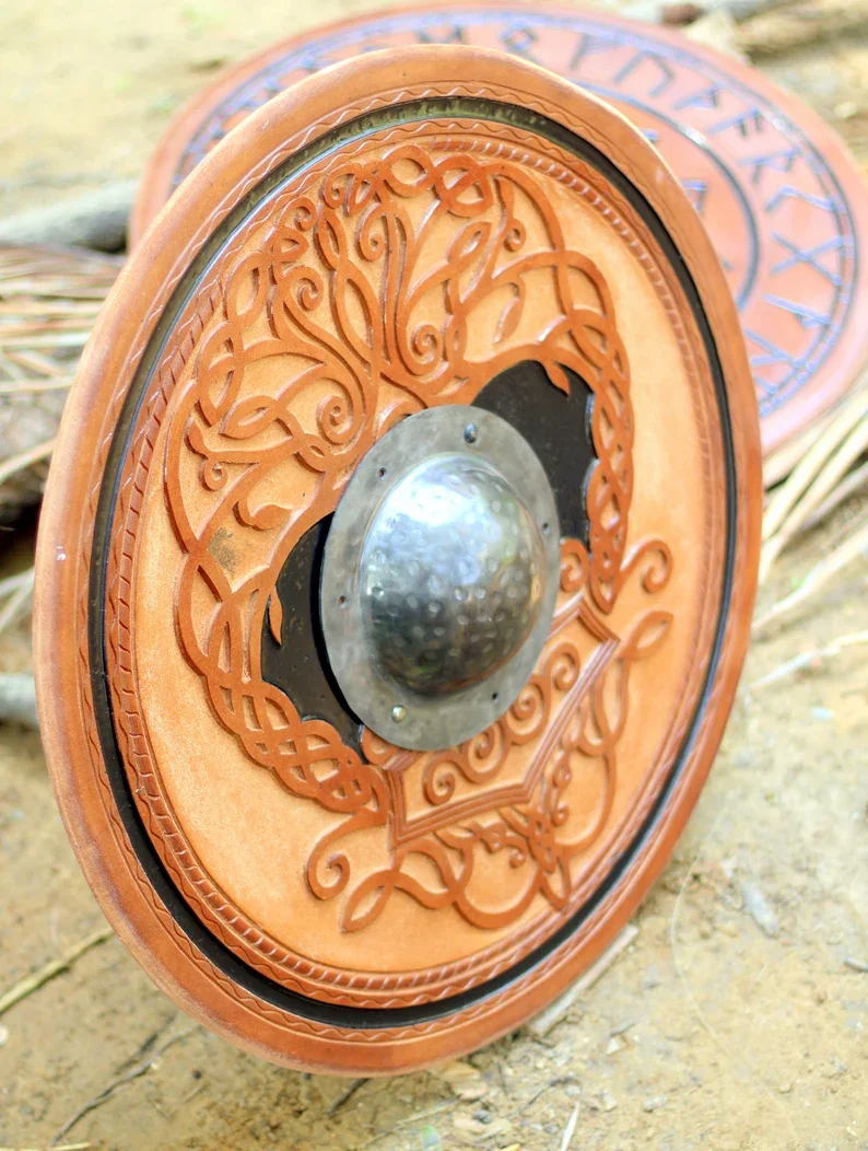 Wooden Shield Handmade Round Shield Viking Shield . 24 Inch. Buy Wooden Shield Hand Carving