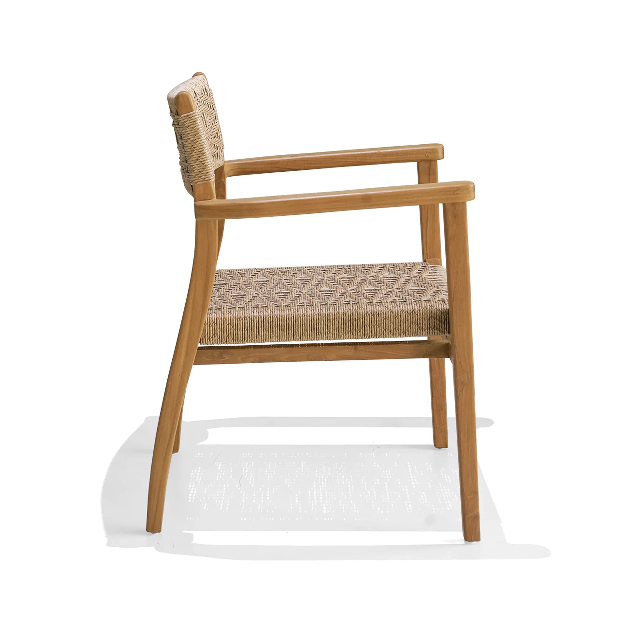 Modern Outdoor Dining Chair Natural Teak With Perfectly Rattan Rania