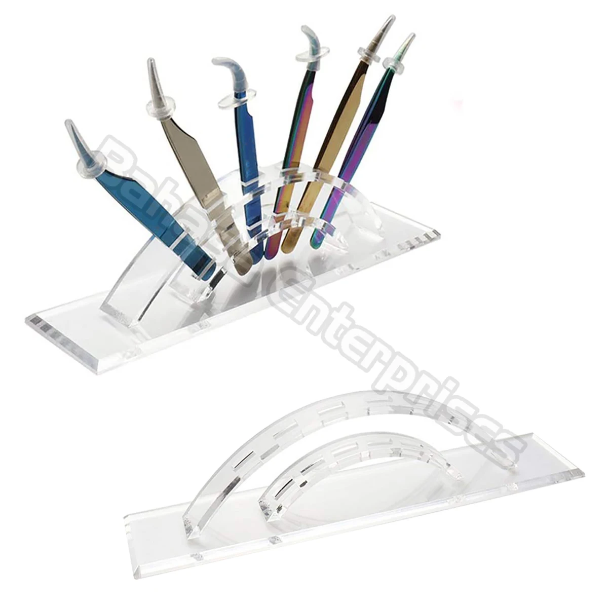 Tweezers Storage Box Transparent Acrylic Grafting 6 Holes Eyelash