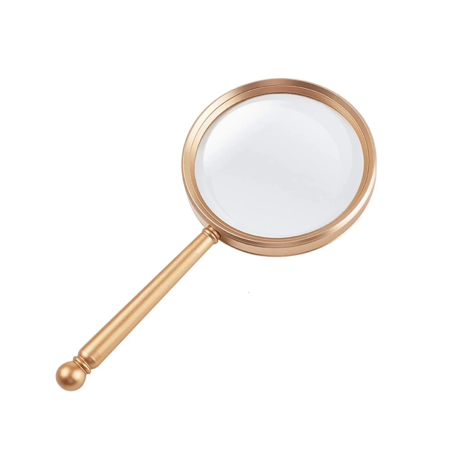 仿古黄铜5倍放大实心黄铜书桌放大镜家居装饰精美印刷阅读屏幕放大镜仿古放大镜